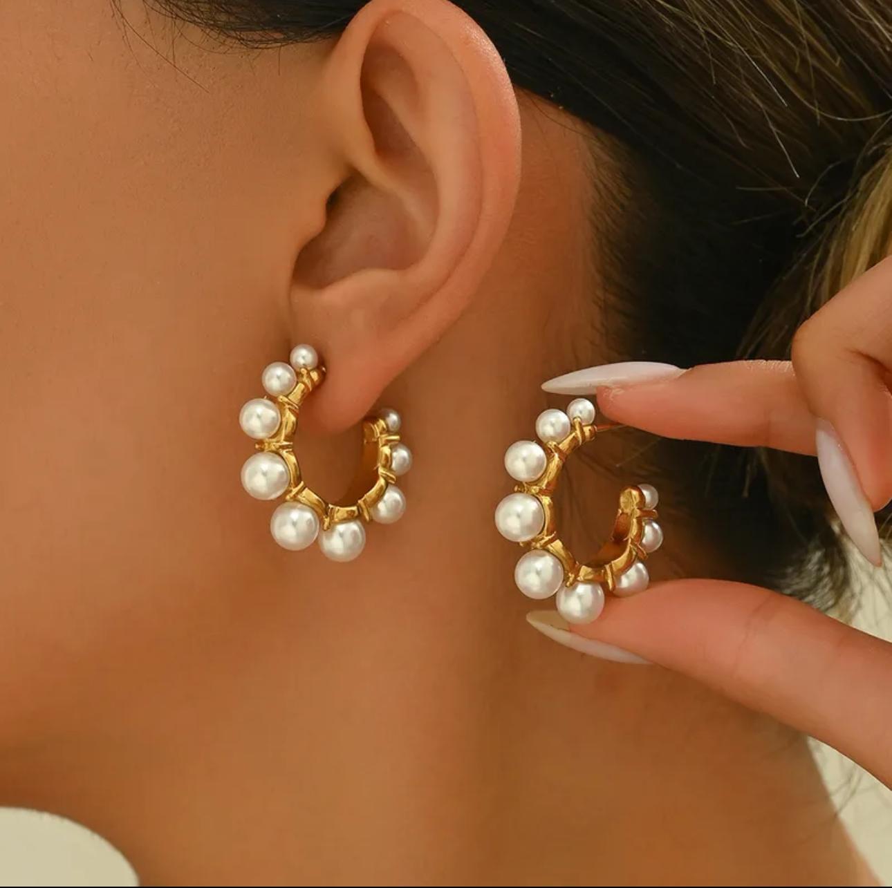 Pearl Hoop Earring