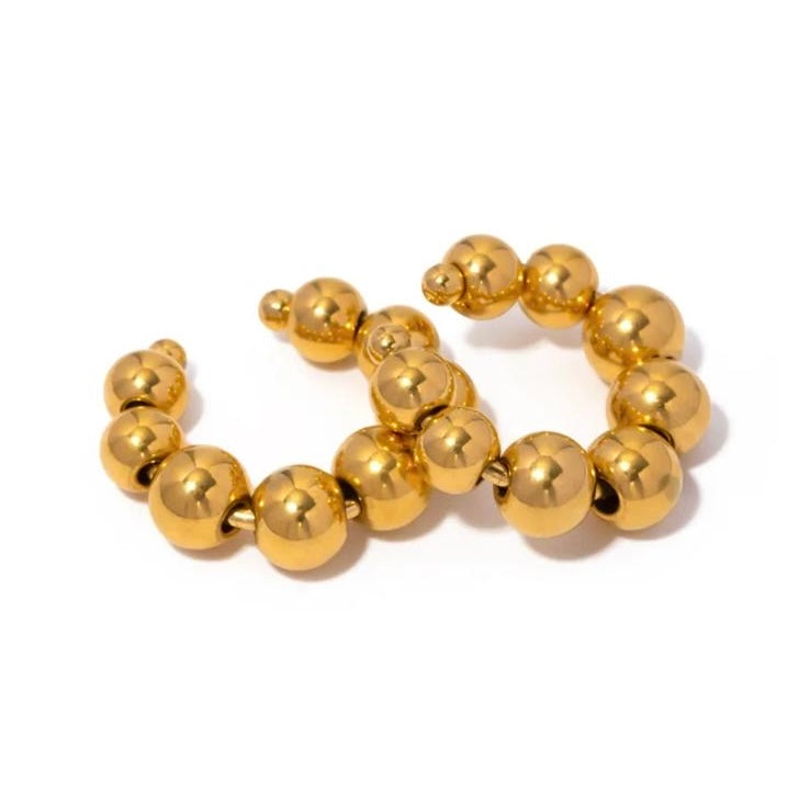 Golden Beads Ear Cuffs