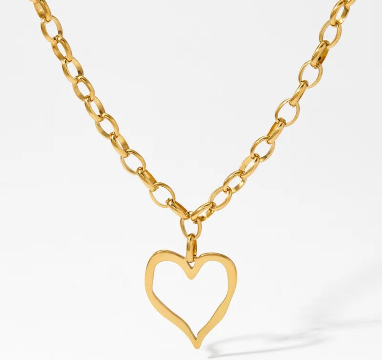 Big Heart Gold Necklace