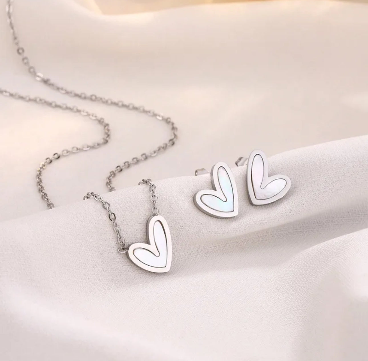 Lovely Heart Silver Set