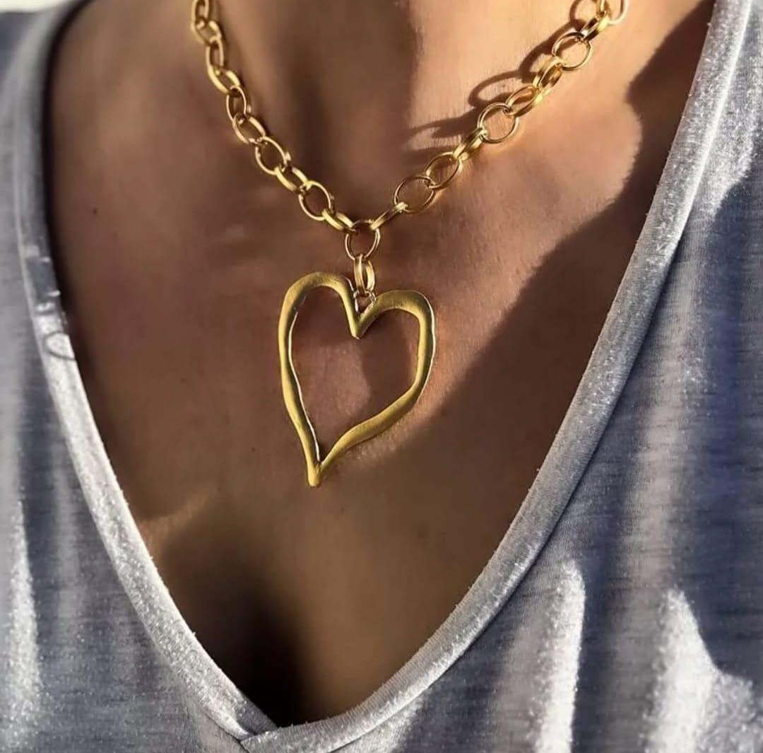 Big Heart Gold Necklace