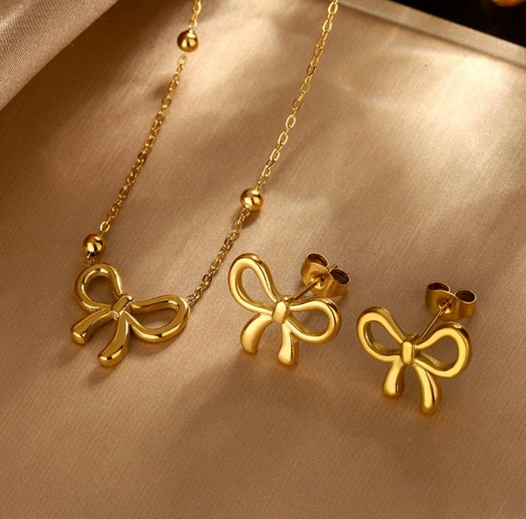 Golden Bow Jewerly Set