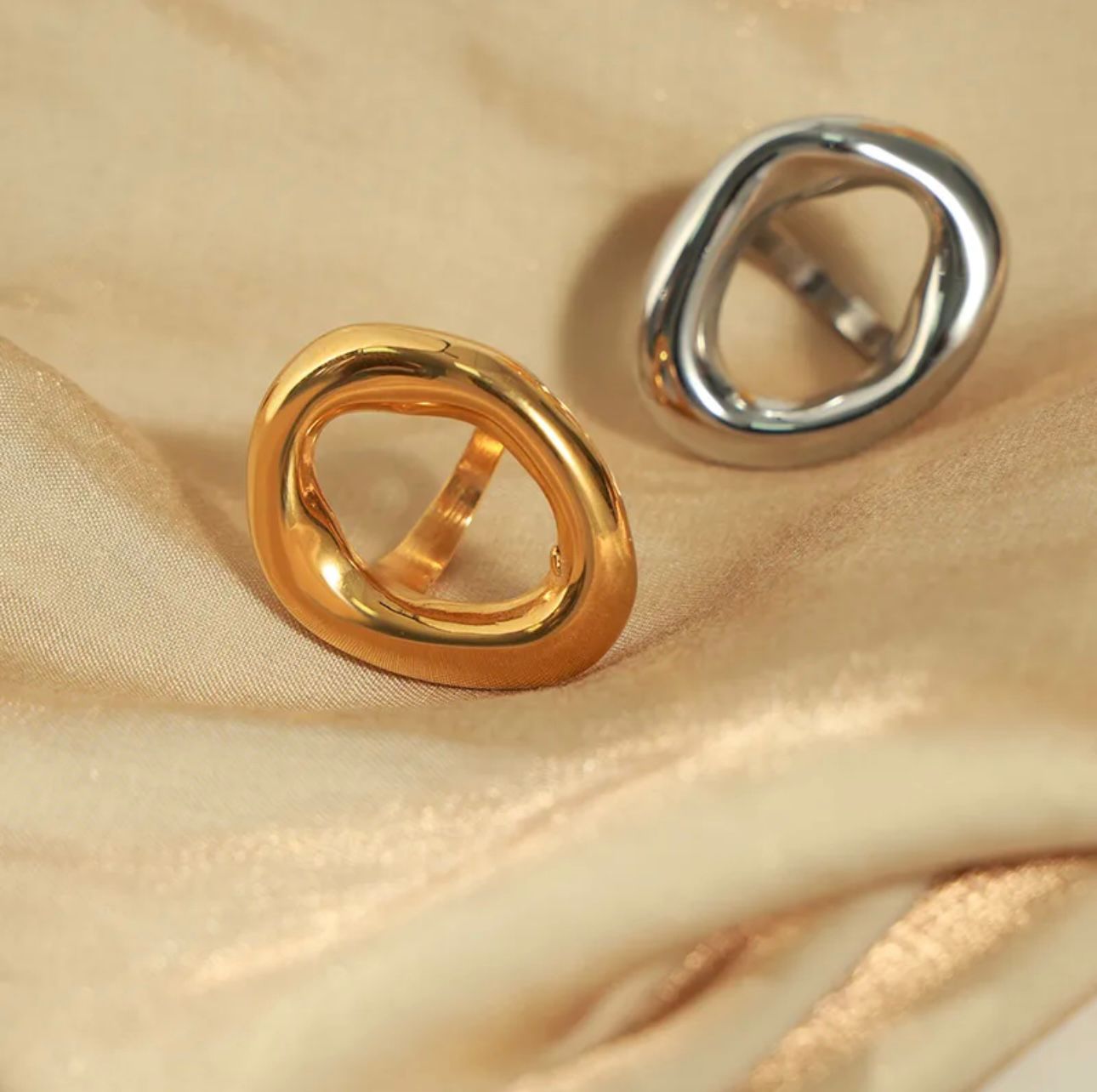 Oval Corean Style Gold Ring