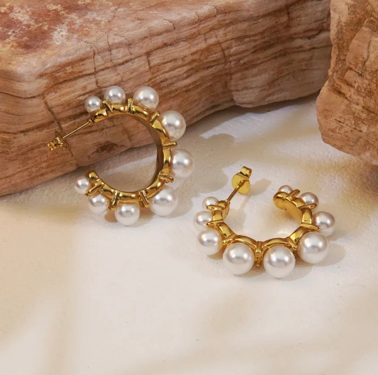 Pearl Hoop Earring